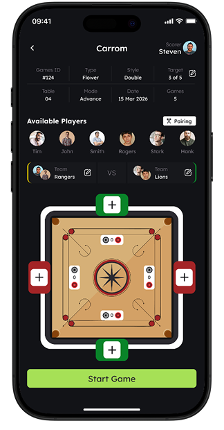 Smart Game Setup app screen
